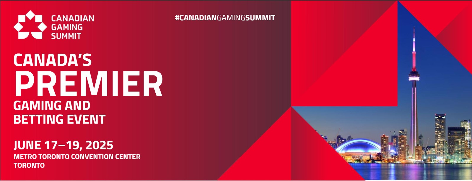 Banner for Canadian Gaming Summit 2025, taking place June 17–19 in Toronto.